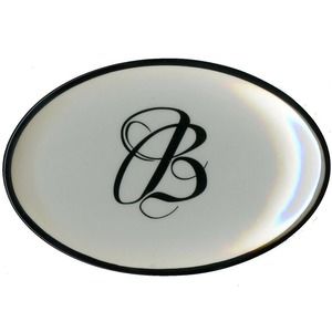 Mud Pie Soap Dish Letter B Initial Monogram Coin Trinket Holder 5.5x3.75x.75"